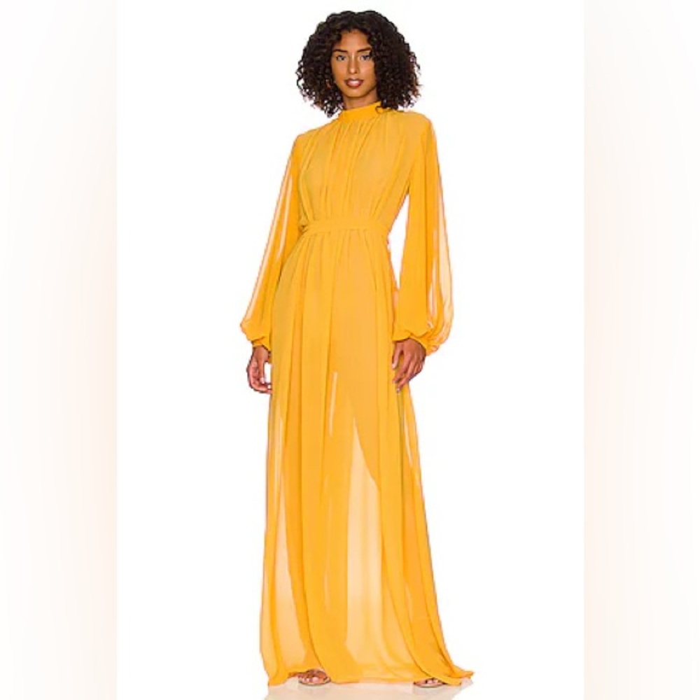 ANDREA IYAMAH Sade Cover Up Dress in Marigold Size S/M